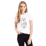 SexeMara 2016 New Summer Pocket Harajuku Cat Lovers Women Top Short-sleeve T shirt  Sweet Style Black/White/Grey Plus Size 2