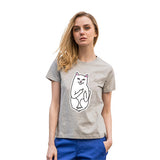 SexeMara 2016 New Summer Pocket Harajuku Cat Lovers Women Top Short-sleeve T shirt  Sweet Style Black/White/Grey Plus Size 2