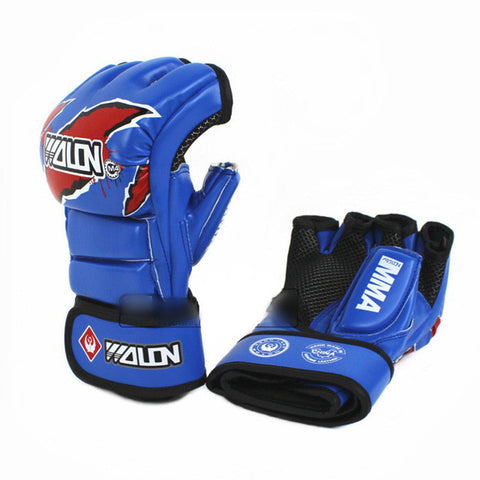 MMA Boxing Gloves 5 Colors High Quality PU Mateial MMA Half Fighting Gloves Muay Thai Training Breathable Male Fitness for Adult